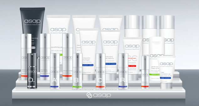 asap skin care range products